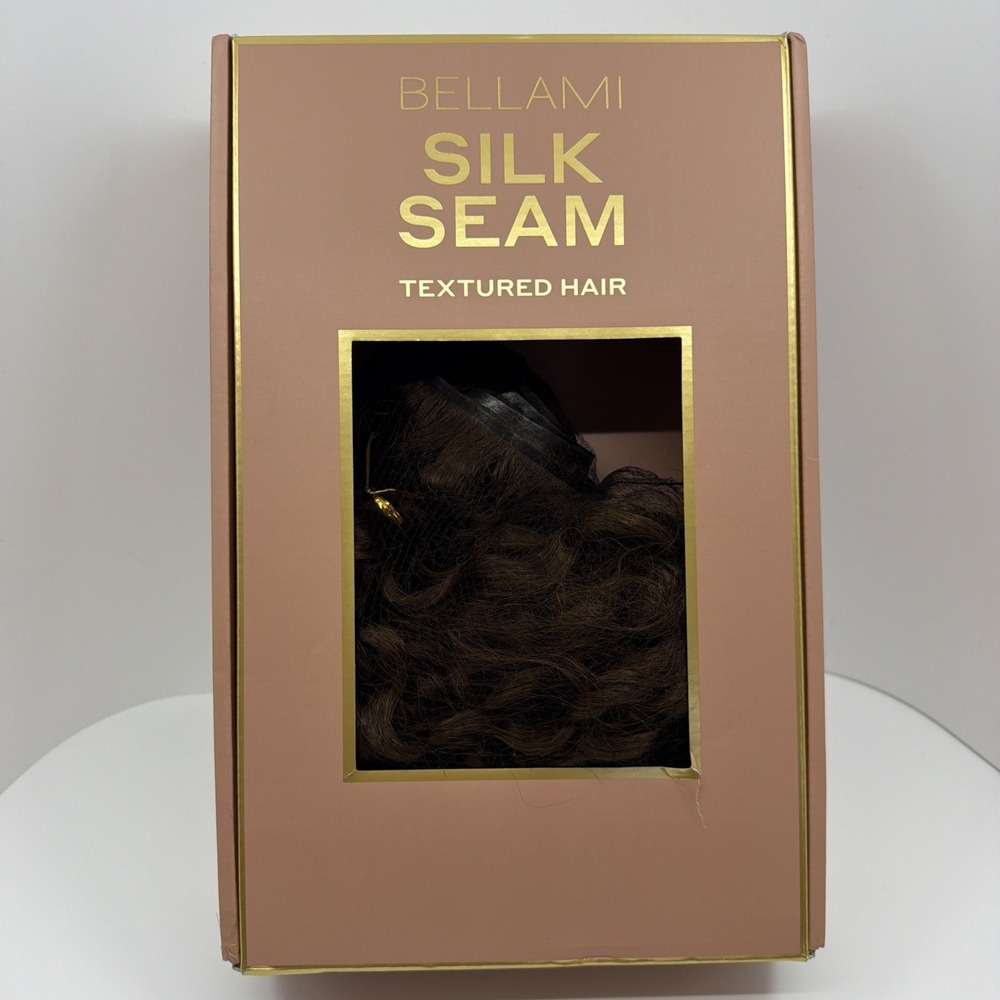 BELLAMI Silk Seam Textured Clip Ins Chocolate Brown #4 3A Curl Pattern 20" 230g